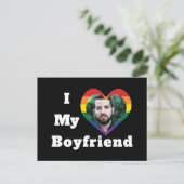 Ik hou van mijn vriend LGBTQ Gay Pride aangepaste Briefkaart (Staand voorkant)