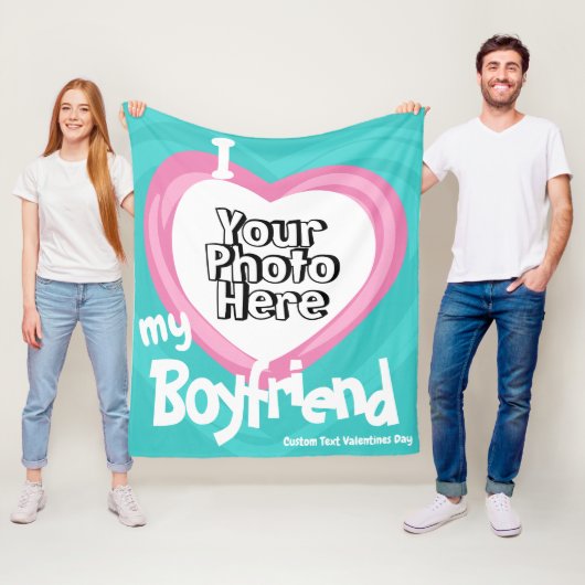 Ik hou van mijn vriend man koppel foto fleece deken (In situ)