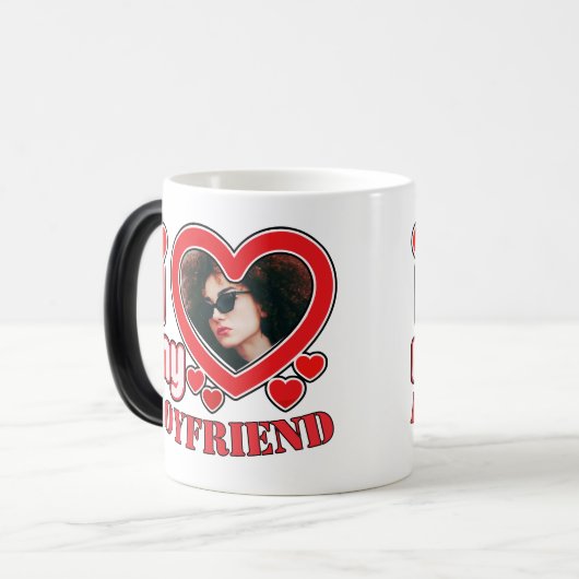 Ik hou van mijn vriend op maat magische mok (Voorkant links)