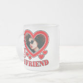 Ik hou van mijn vriend op maat matglas koffiemok (Voorkant links)