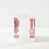 Ik hou van mijn vriend op maat matglas koffiemok (Center)