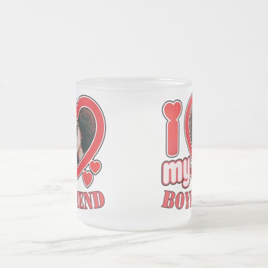 Ik hou van mijn vriend op maat matglas koffiemok (Center)