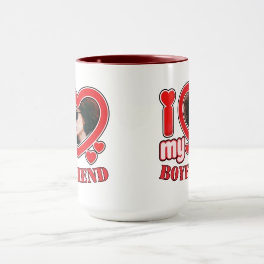 Ik hou van mijn vriend op maat mok (Midden)