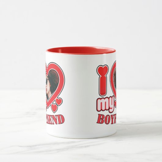 Ik hou van mijn vriend op maat mok (Midden)