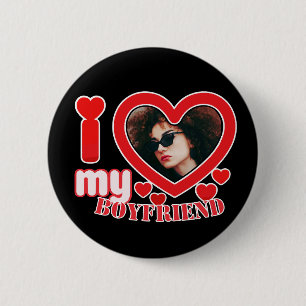 Ik hou van mijn vriend op maat ronde button 5,7 cm