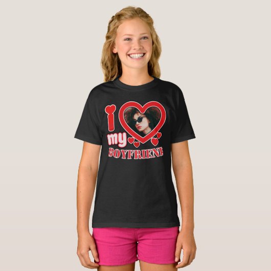 Ik hou van mijn vriend op maat t-shirt (Voorkant volledig)