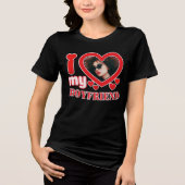 Ik hou van mijn vriend op maat Tri-Blend shirt (Voorkant)