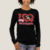 Ik hou van mijn vriend op maat Tri-Blend shirt (Voorkant)