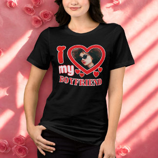 Ik hou van mijn vriend op maat Tri-Blend shirt