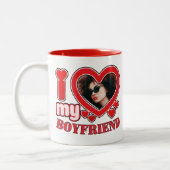 Ik hou van mijn vriend op maat tweekleurige koffiemok (Links)