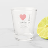 Ik hou van mijn vriend & Persoonlijk rood hart Shot Glas (Achterkant)