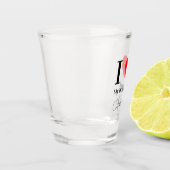 Ik hou van mijn vriend & Persoonlijk rood hart Shot Glas (Links)