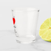 Ik hou van mijn vriend & Persoonlijk rood hart Shot Glas (Rechts)