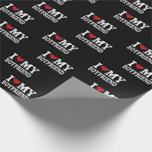 Ik hou van mijn vriend Red Heart Valentijnsdag Cadeaupapier (Hoek)