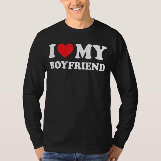 Ik hou van mijn vriend rode hart t-shirt (Voorkant)