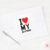 Ik hou van mijn VRIEND Ronde Sticker (Envelop)