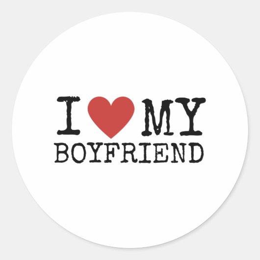 Ik hou van mijn vriend ronde sticker (Voorkant)