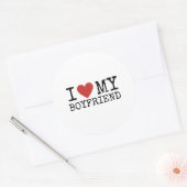 Ik hou van mijn vriend ronde sticker (Envelop)