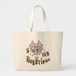 Ik hou van mijn vriend - Rood - DingusDesign Grote Tote Bag