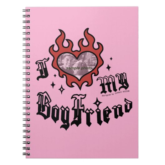 Ik hou van mijn vriend - Rood - DingusDesign Notitieboek (Voorkant)
