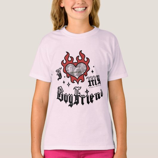 Ik hou van mijn vriend - Rood - DingusDesign T-shirt (Voorkant)