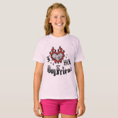 Ik hou van mijn vriend - Rood - DingusDesign T-shirt (Voorkant volledig)