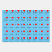 Ik hou van mijn vriend & rood hart gepersonaliseer inpakpapier vel (Voorkant 3)