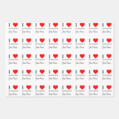 Ik hou van mijn vriend & rood hart gepersonaliseer inpakpapier vel (Voorkant 2)