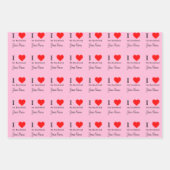Ik hou van mijn vriend & rood hart gepersonaliseer inpakpapier vel (Voorkant)