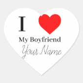 Ik hou van mijn vriend & rood hart gepersonaliseer sticker (Voorkant)