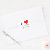 Ik hou van mijn vriend & rood hart gepersonaliseer sticker (Envelop)