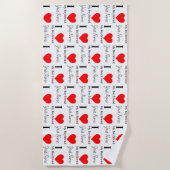 Ik hou van mijn vriend & rood hart gepersonaliseer strandlaken (Voorkant)