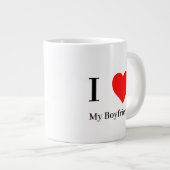 Ik hou van mijn vriend & rood hart grote koffiekop (Voorkant rechts)