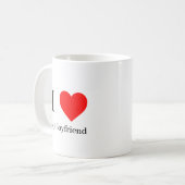 Ik hou van mijn vriend & rood hart koffiemok (Voorkant links)