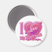 Ik hou van mijn vriend roze/paars - hart magneet (Voorkant / Achterkant)