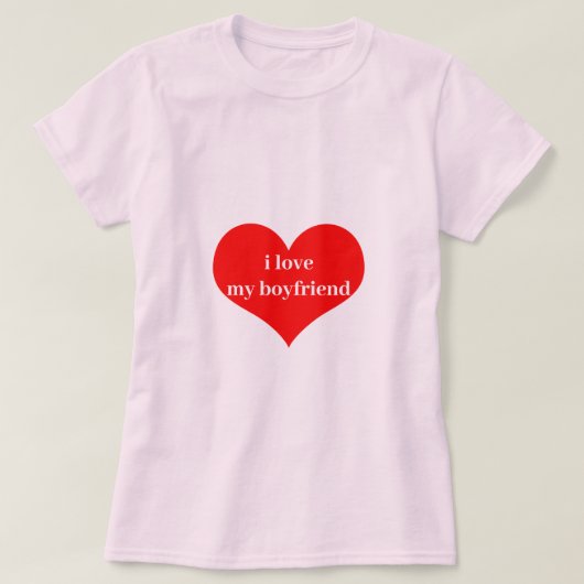 Ik hou van mijn vriend Schattige Hart Rood Licht R T-shirt (Design voorkant)