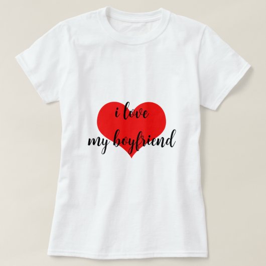 Ik hou van mijn vriend Schattige romantische rode T-shirt (Design voorkant)