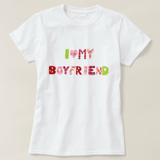 Ik hou van mijn vriend t-shirt (Design voorkant)