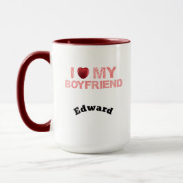 Ik hou van mijn vriend tweekleurig mok