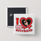 Ik hou van mijn vriend vierkante button 5,1 cm (Voorkant /achterkant)