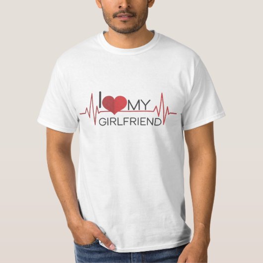 Ik hou van mijn Vriendin, aangepast T-shirt (Voorkant)