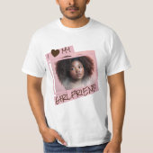 Ik hou van mijn vriendin | Aangepaste foto en teks T-shirt (Voorkant)
