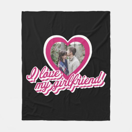 Ik hou van mijn Vriendin Aangepaste foto Fleece Deken (Voorkant)