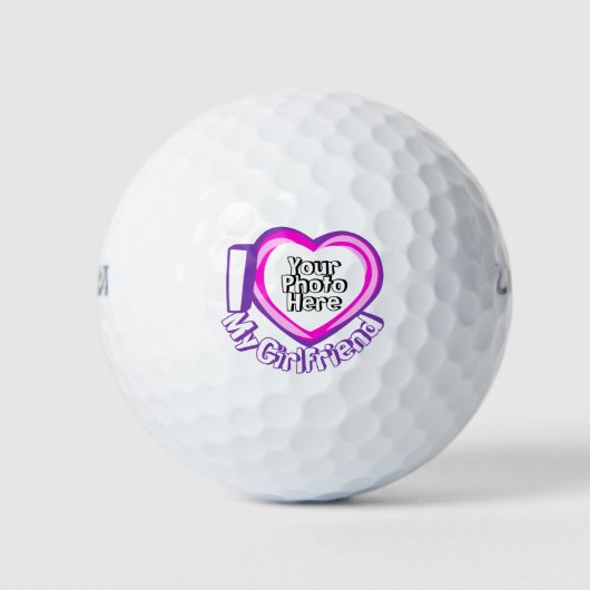 Ik hou van mijn vriendin aangepaste foto spel hart golfballen (Voorkant)