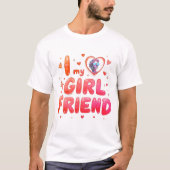 Ik hou van mijn vriendin aangepaste foto t-shirt (Voorkant)