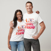 Ik hou van mijn vriendin aangepaste foto t-shirt (Unisex)