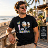 Ik hou van mijn vriendin aangepaste foto t-shirt