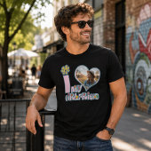 Ik hou van mijn vriendin aangepaste foto t-shirt