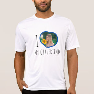 Ik hou van mijn vriendin aangepaste fotohart t-shirt