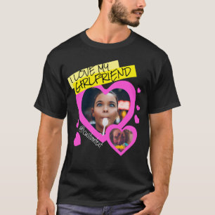 Ik hou van mijn Vriendin aangepaste fototekst y2k  T-shirt